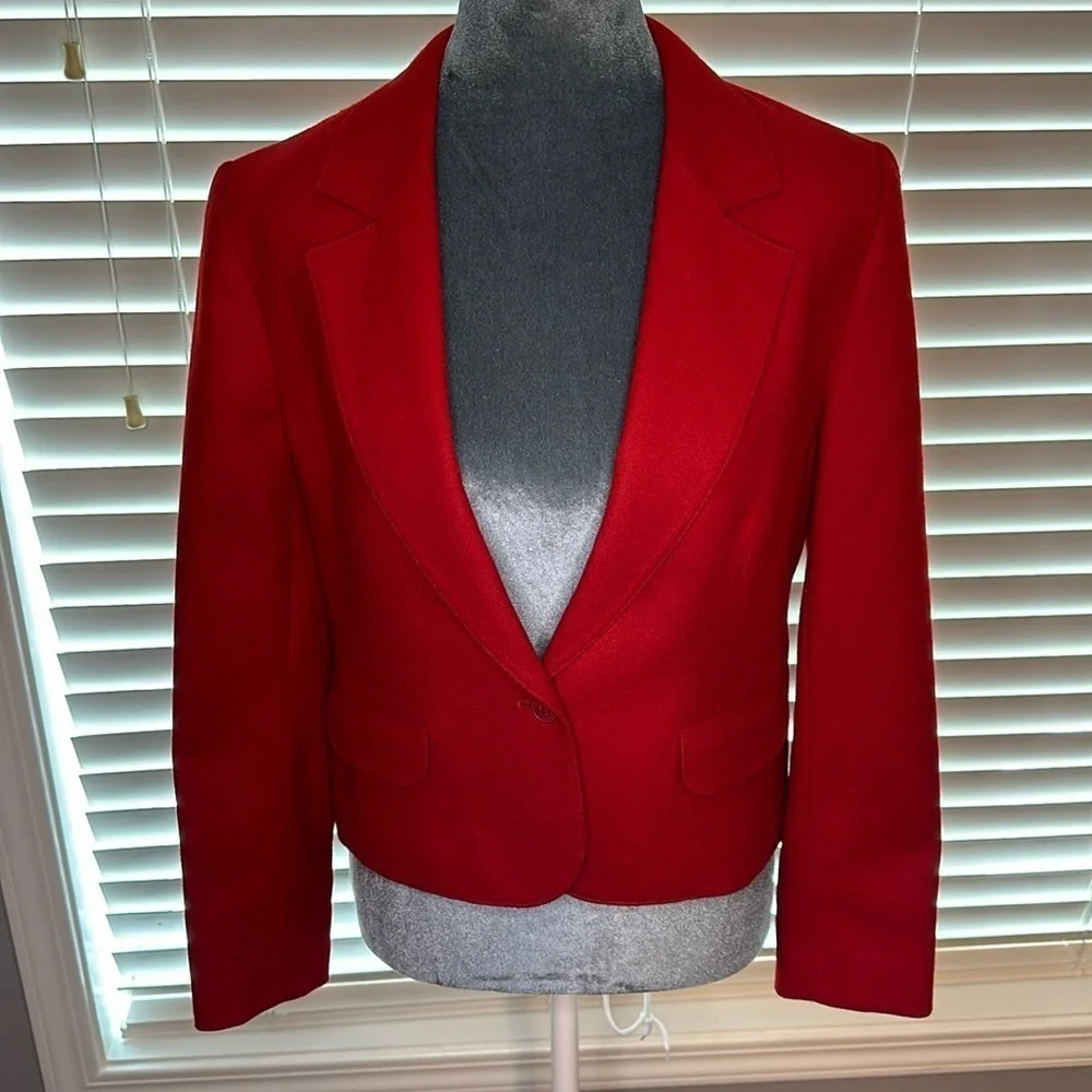 Vintage Pendleton One Button Wool Blazer Jacket Petite Size 10